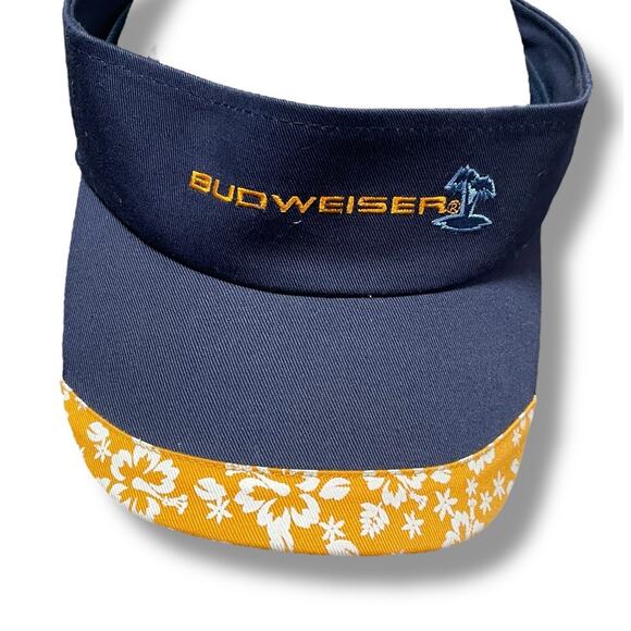 Vintage Budweiser Unisex Visor Hat Beer 2002 Promo Merch Black Yellow Hook Loop - Picture 12 of 12